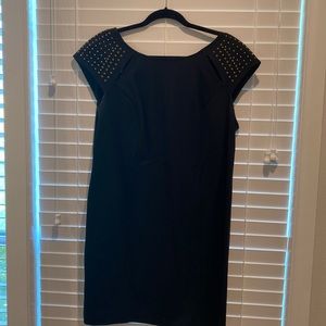 Black stud sleeve cocktail dress